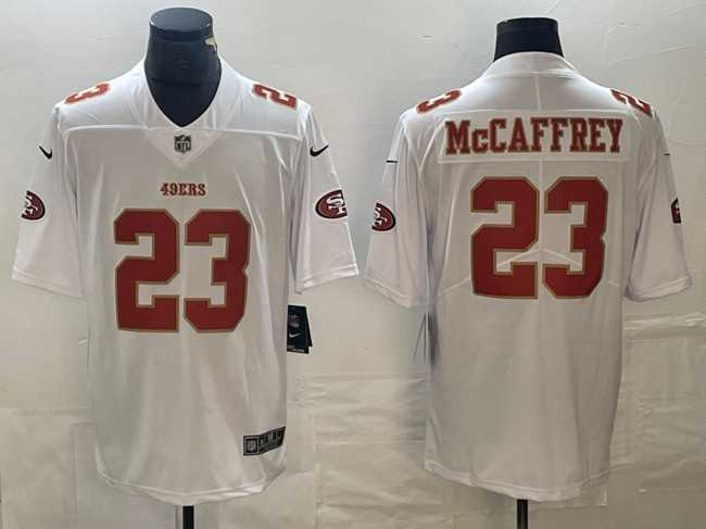 Men%27s San Francisco 49ers #23 Christian McCaffrey White Vapor Untouchable Limited Stitched Jersey